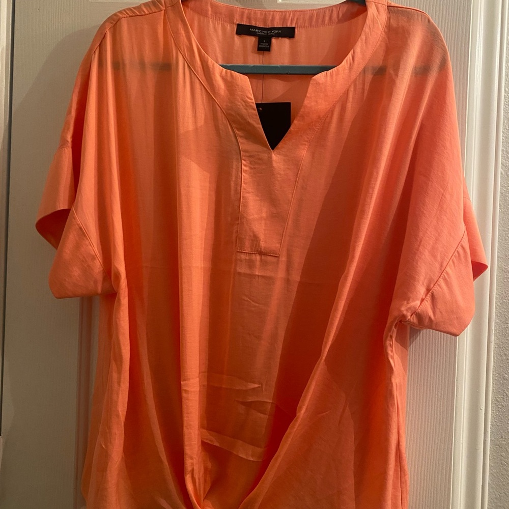Orange Short Sleeve Blouse - Picture 1 of 4